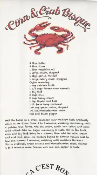 Kitchen Towel - Ca C'est Bon Corn and Crab Bisque