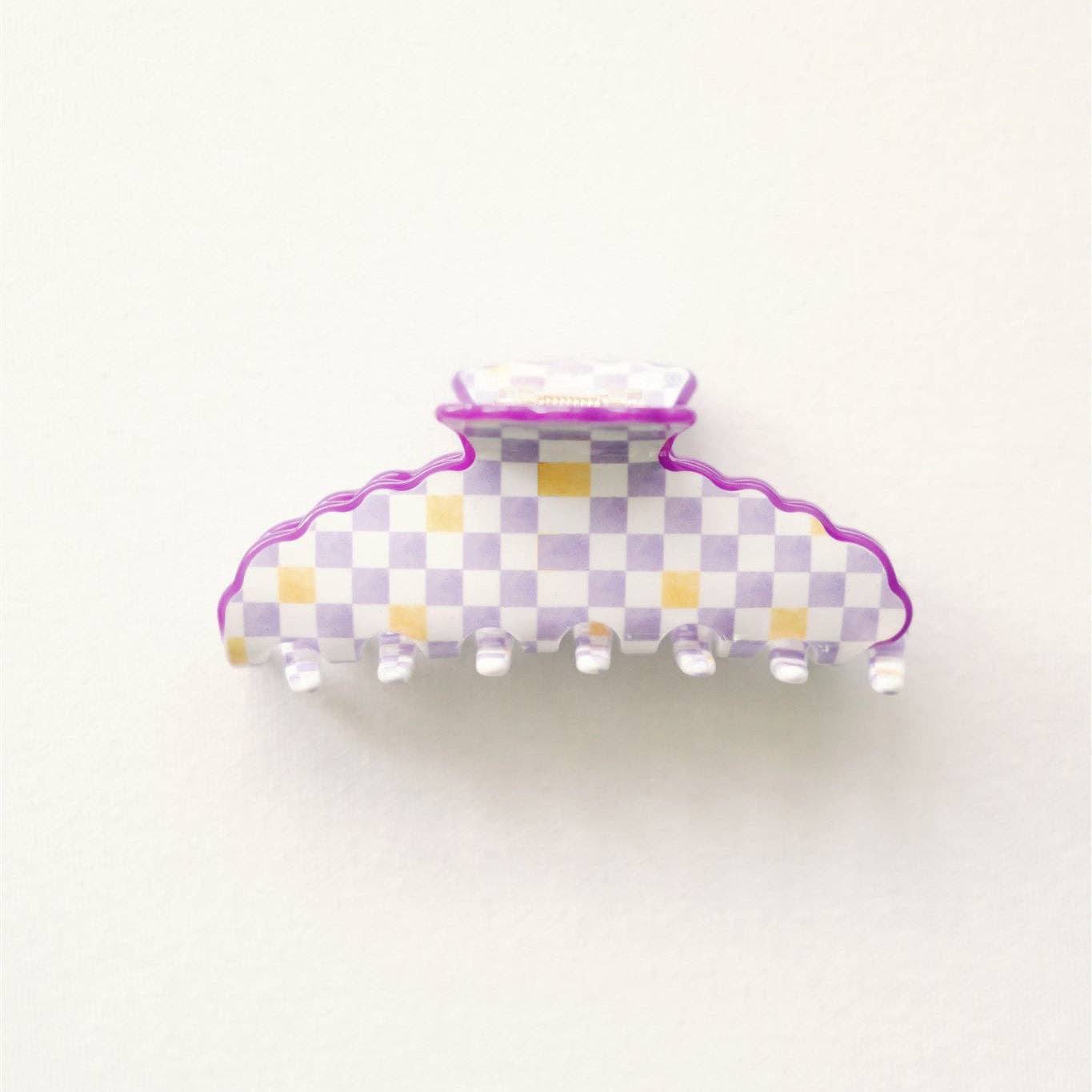 Purple and Yellow Scalloped Claw Clip