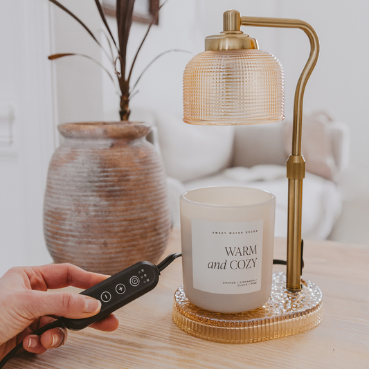 Candle Lamp Warmer - Natural & Gold