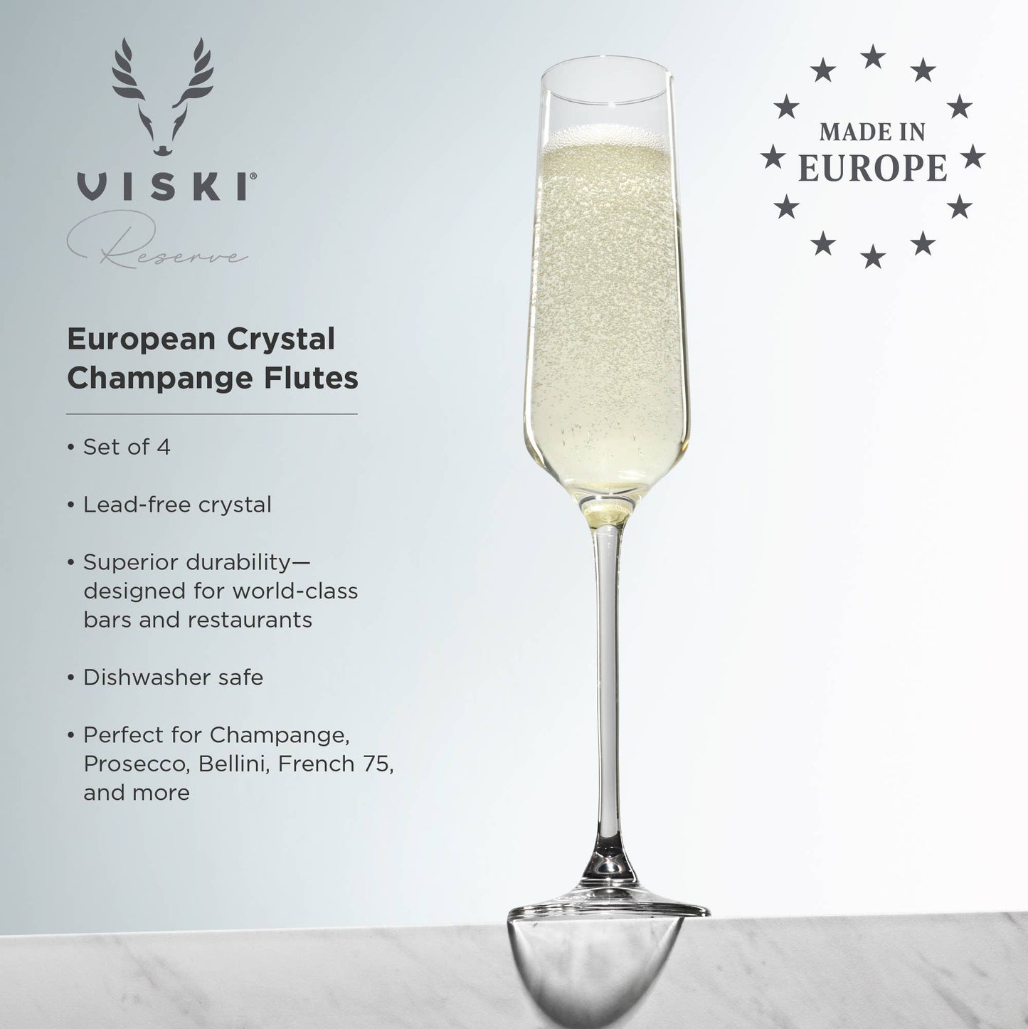 Crystal Champagne Flutes - Set of 4