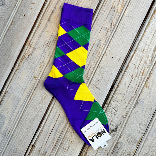 Mardi Gras Argyle Sock