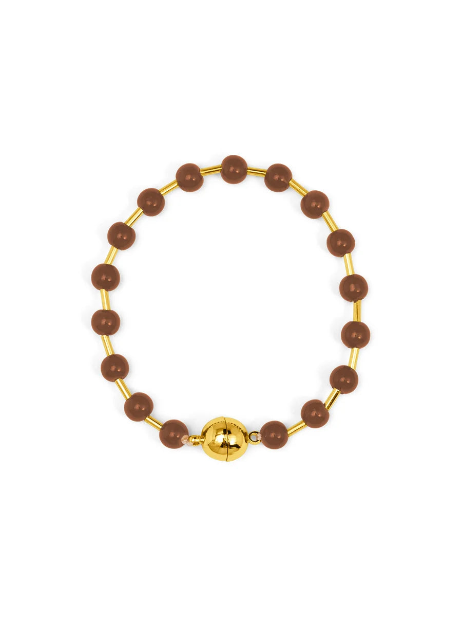 Poppy Glass Bead Magnet Bracelet