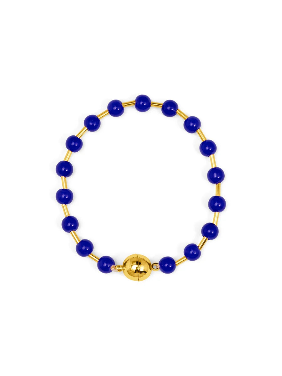 Poppy Glass Bead Magnet Bracelet