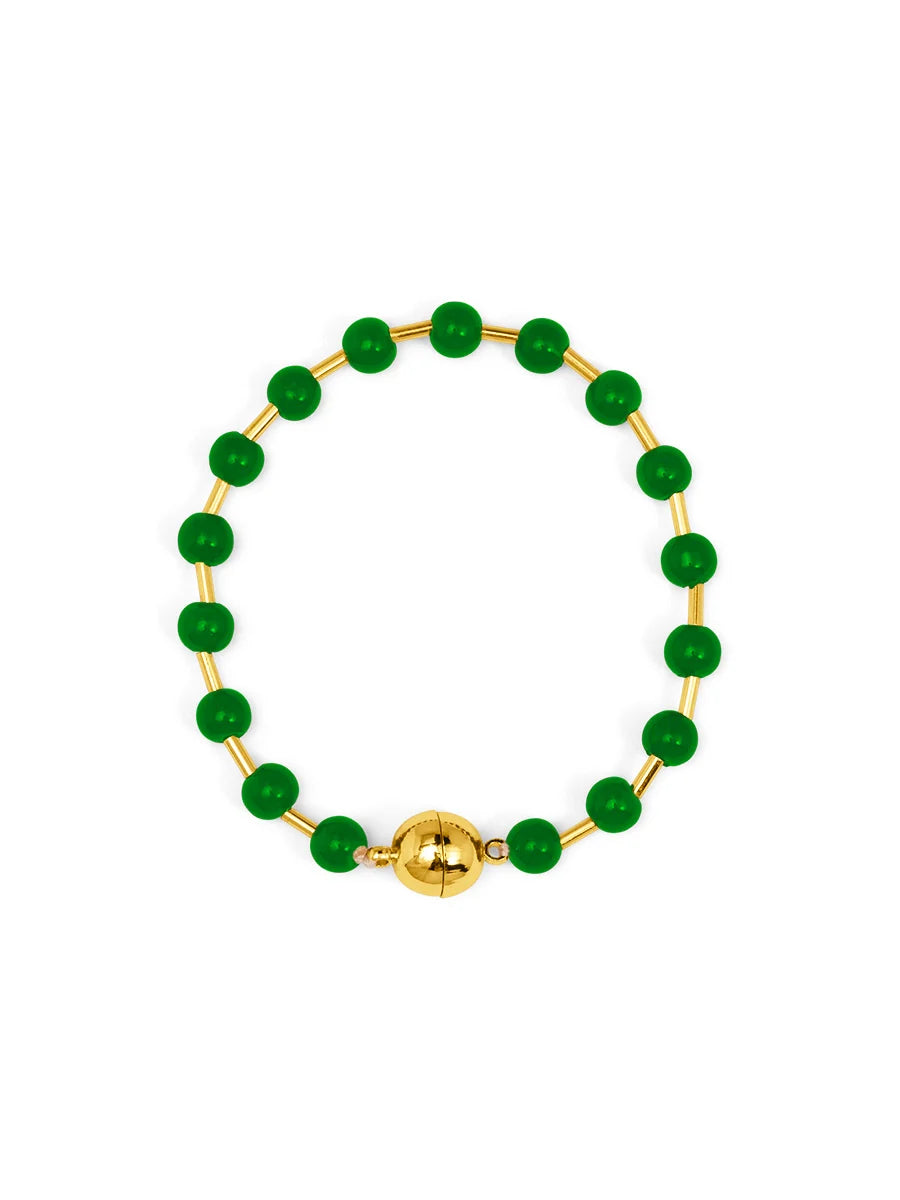 Poppy Glass Bead Magnet Bracelet