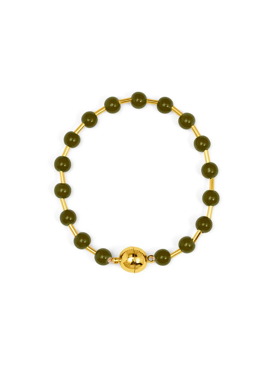 Poppy Glass Bead Magnet Bracelet