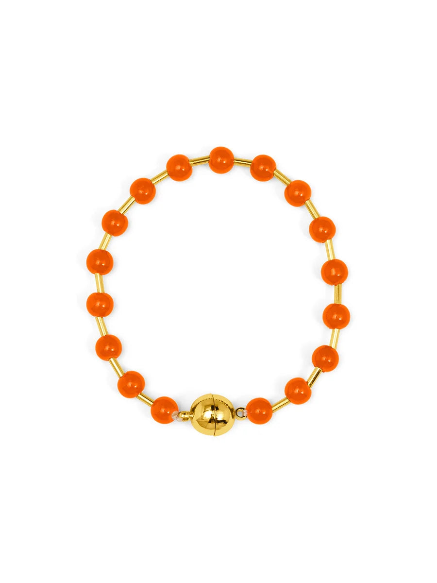 Poppy Glass Bead Magnet Bracelet
