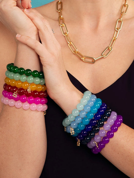 Layla Glass Bead Stretch Bracelet