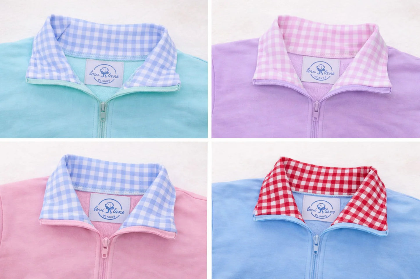 Gingham 1/4 Zip
