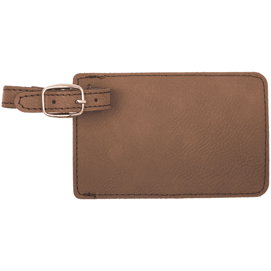 Brown Laserable Leatherette Luggage Tag
