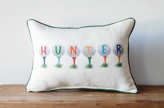 Custom Golf Tee Name Pillow