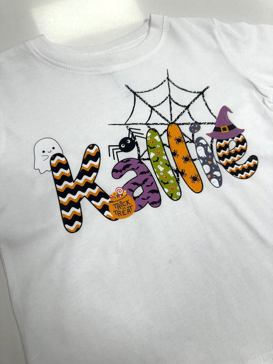 Short Sleeve Halloween Alphabet Shirt