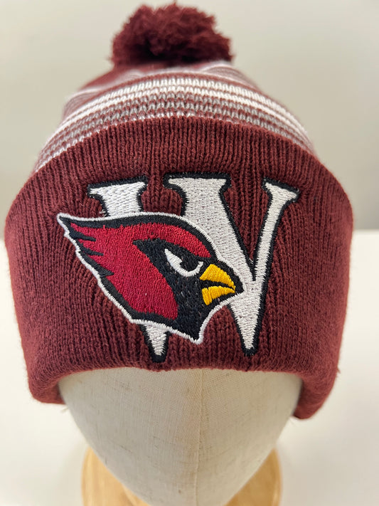 EDW Embroidered Striped Pom-Pom Beanie