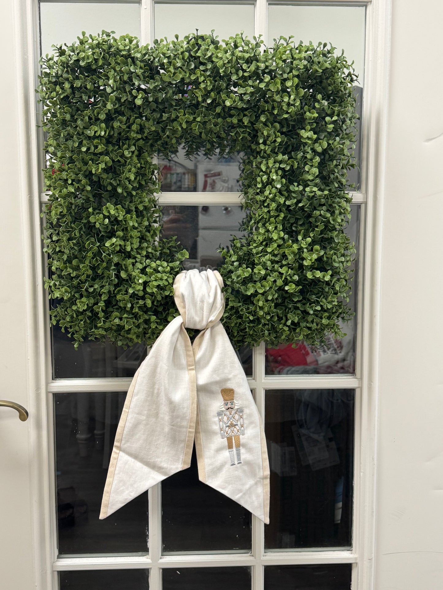 Nutcracker Embroidered Wreath Sash 44"