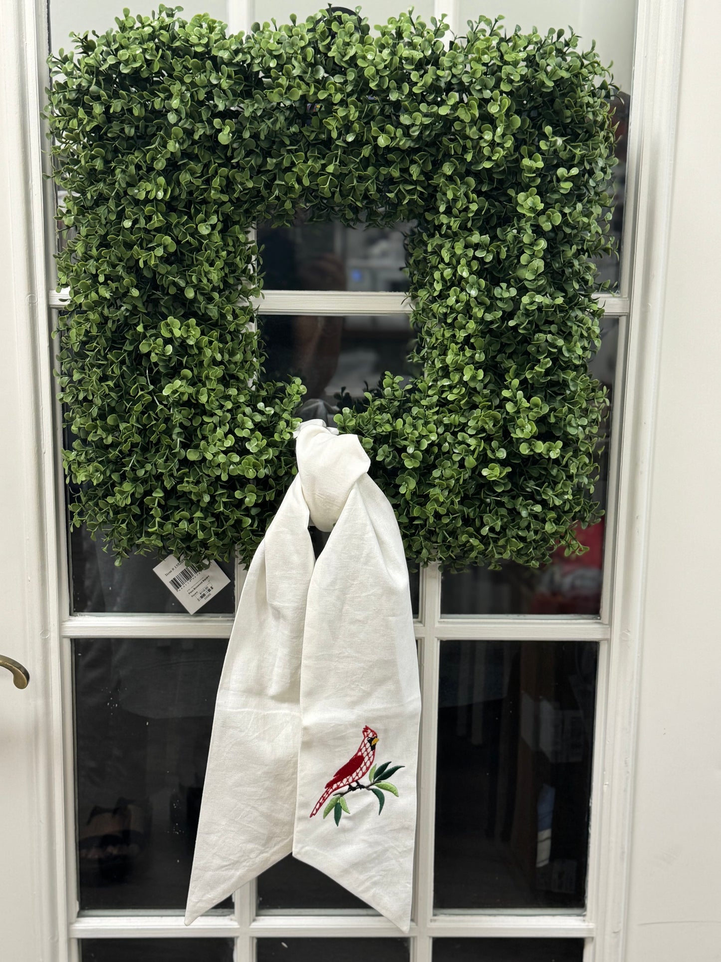 Cardinal Embroidered Wreath Sash 54"