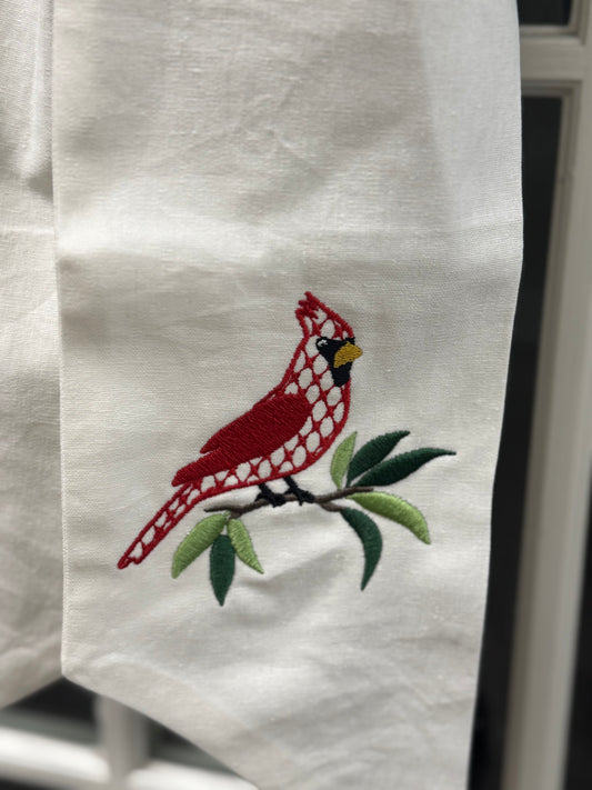 Cardinal Embroidered Wreath Sash 54"