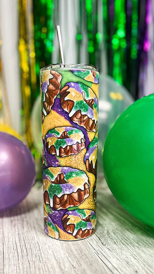 20 oz Skinny King Cake Stainles Steel Tumbler Cup