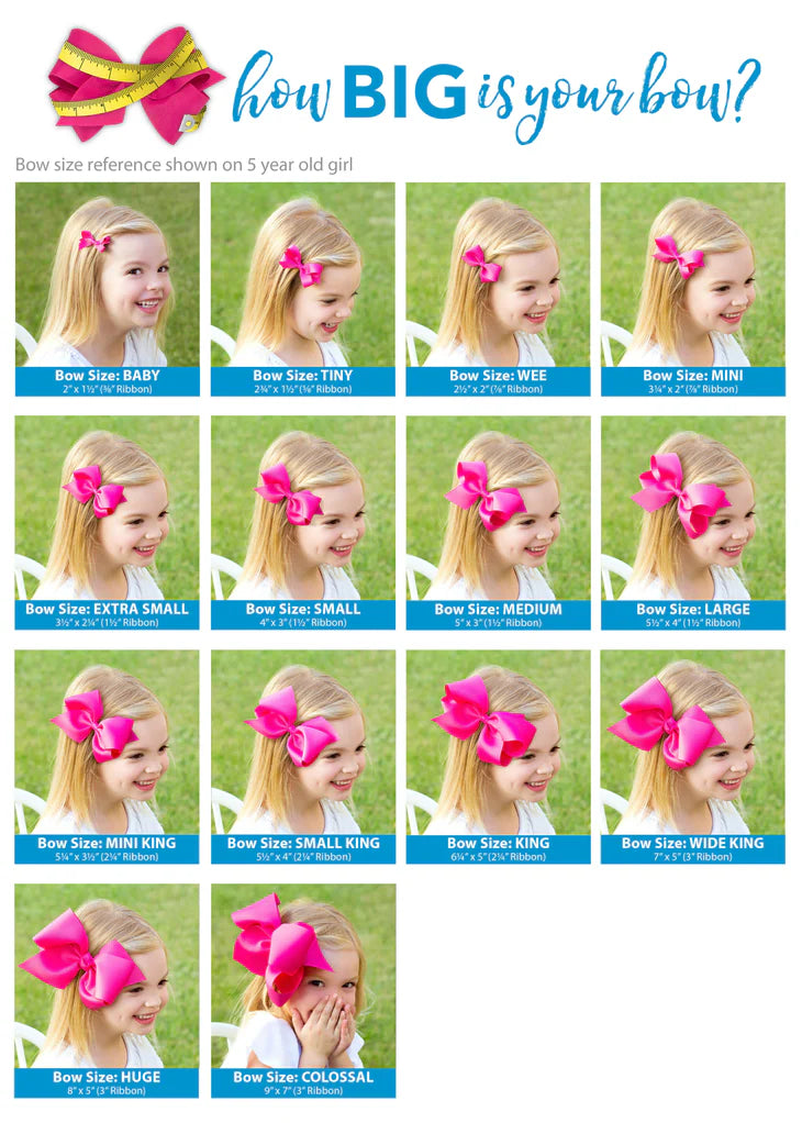 Small Scalloped Edge Grosgrain Bow on Elastic Band