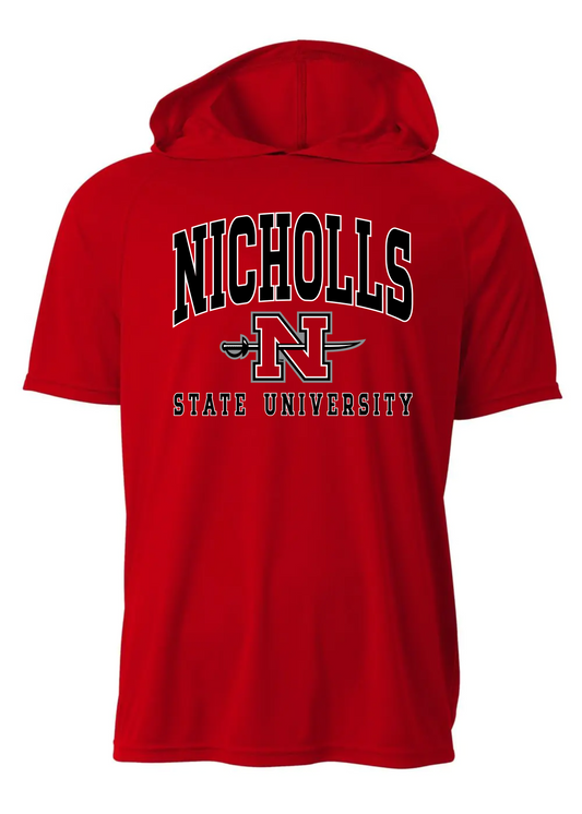 Nicholls State University Performance Short Sleeve Hooded Tee