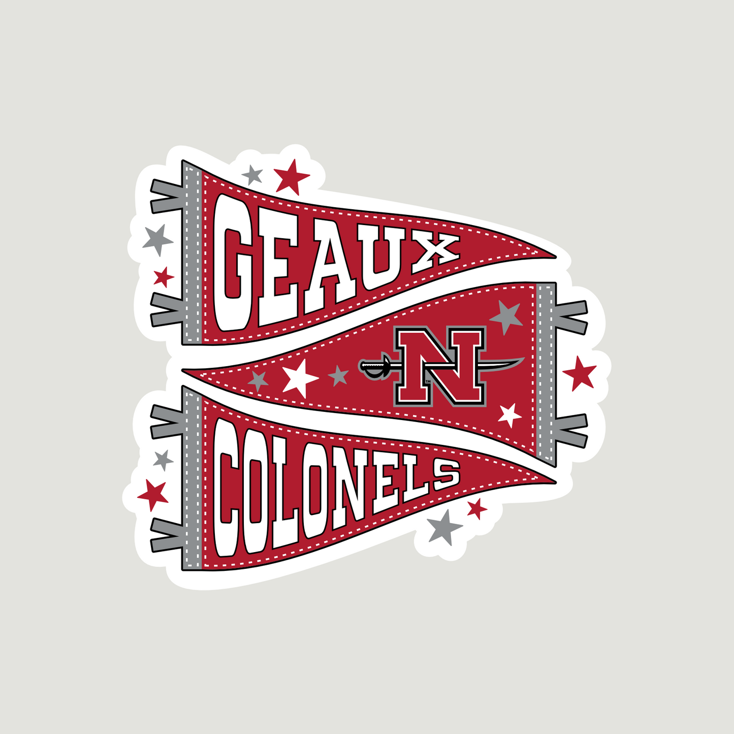Geaux Colonels Pennant Flag 4" Decal
