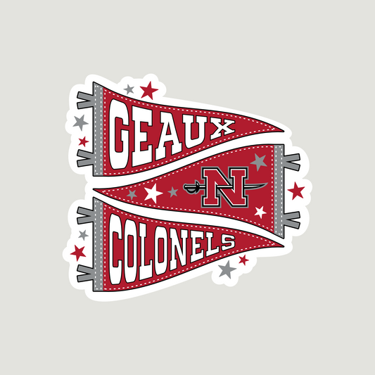 Geaux Colonels Pennant Flag 4" Decal