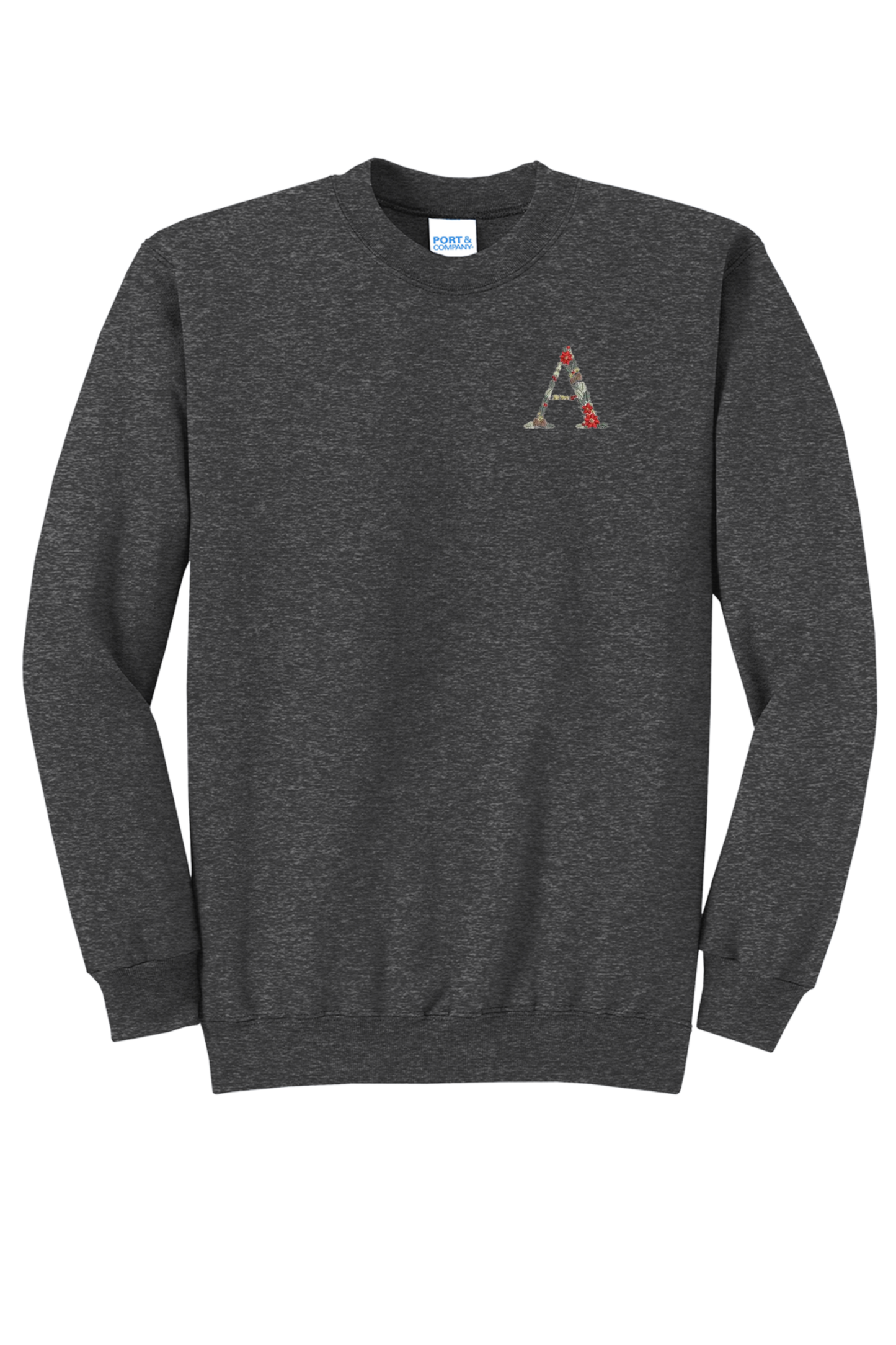 Embroidered Poinsettia Initial Sweatshirt