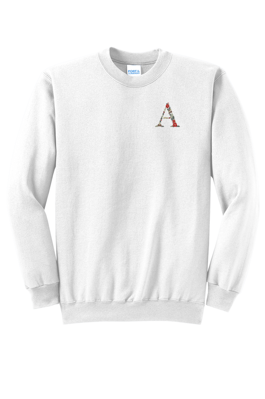 Embroidered Poinsettia Initial Sweatshirt