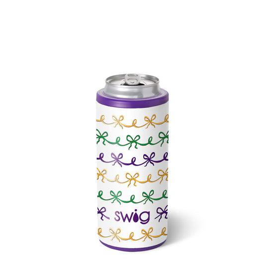Mardi Gras Bows Skinny Can Cooler