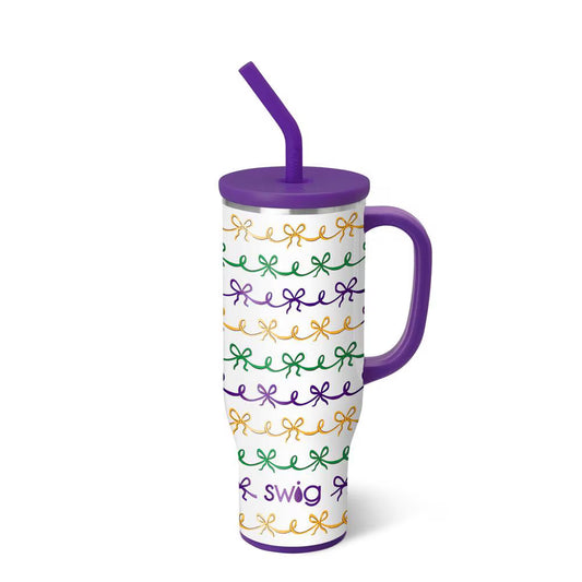 Mardi Gras Bows Mega Mug 30oz