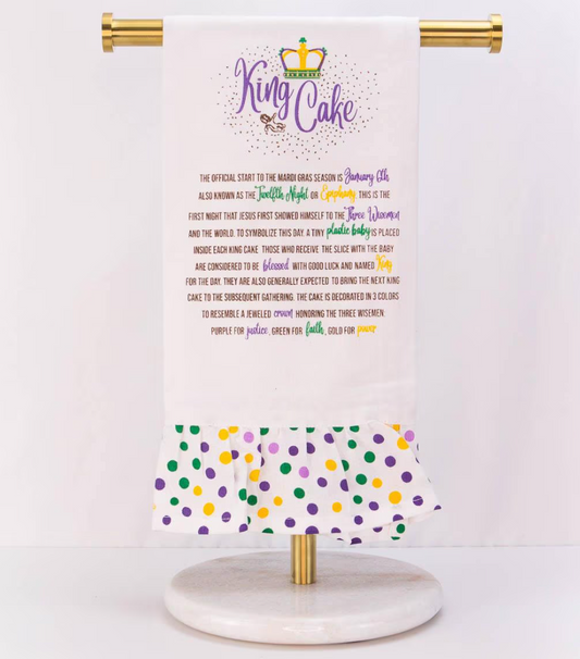 Story of the King Cake Ruffle Hand Towel