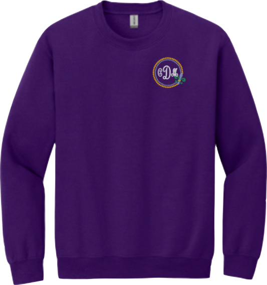 Mardi Gras Monogram Frame Embroidered Sweatshirt