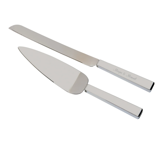 White Enamel Cake Knife & Server Set