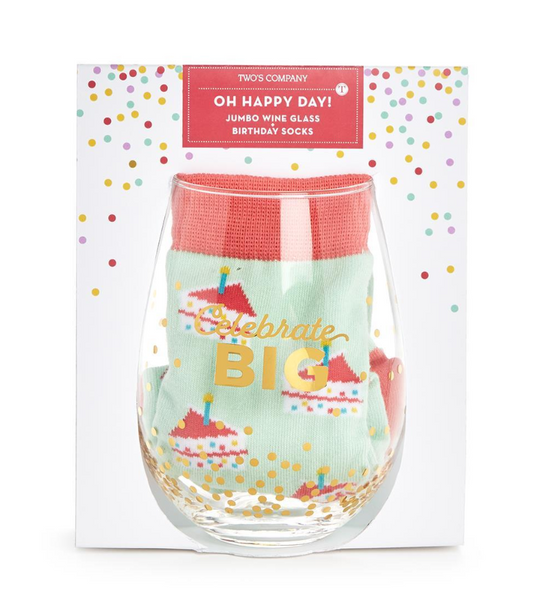Birthday Wine Glass & Socks