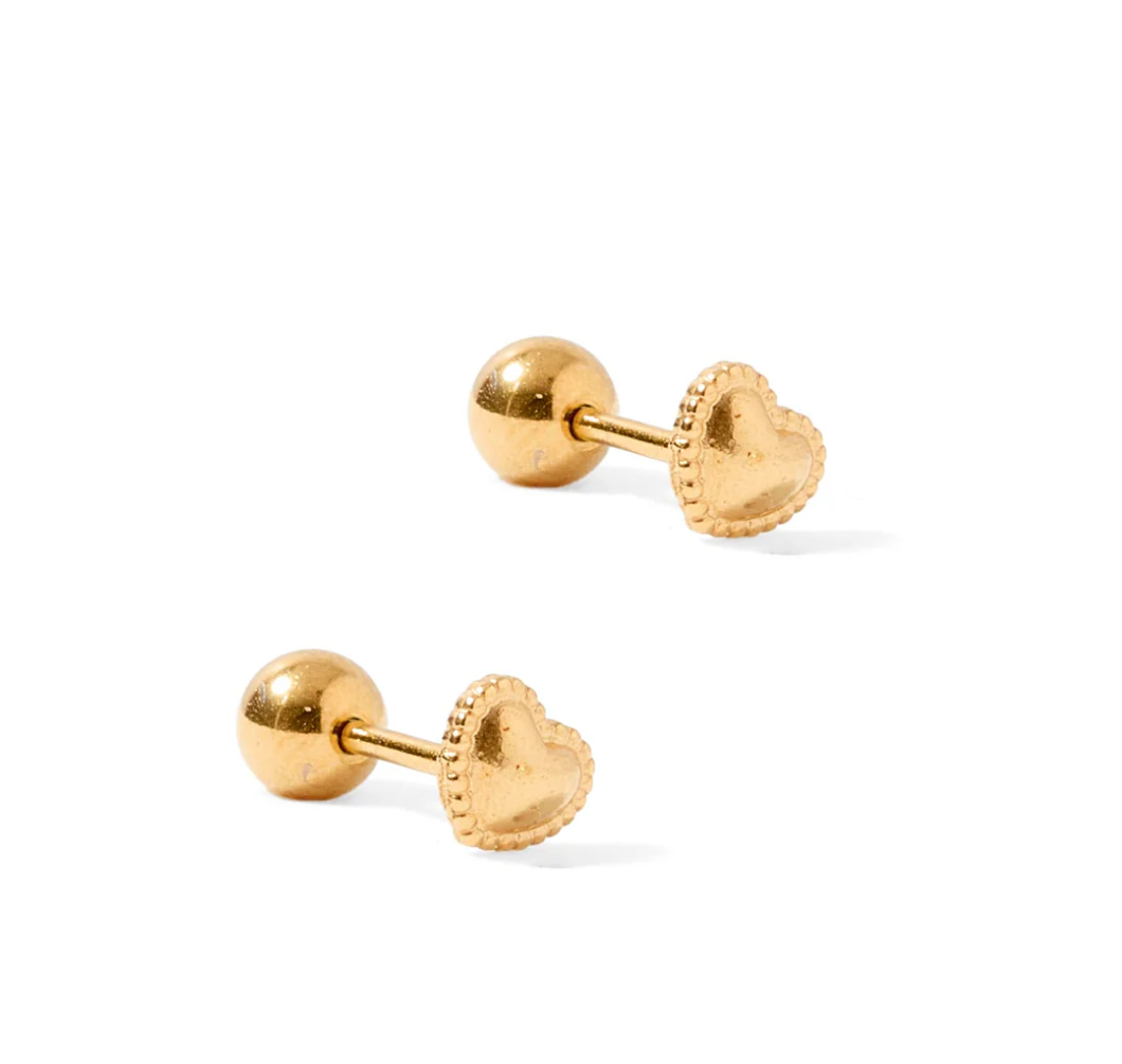 Screwback Stud -Violet Heart