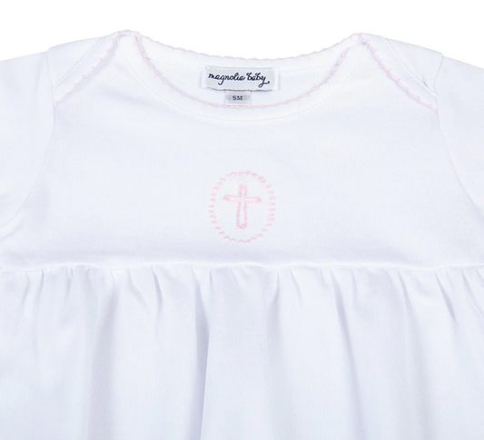 Blessed Embroidered Gown - Pink Preemie