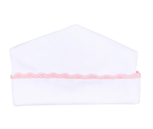 Baby Joy Hat with Pink Crochet Trim