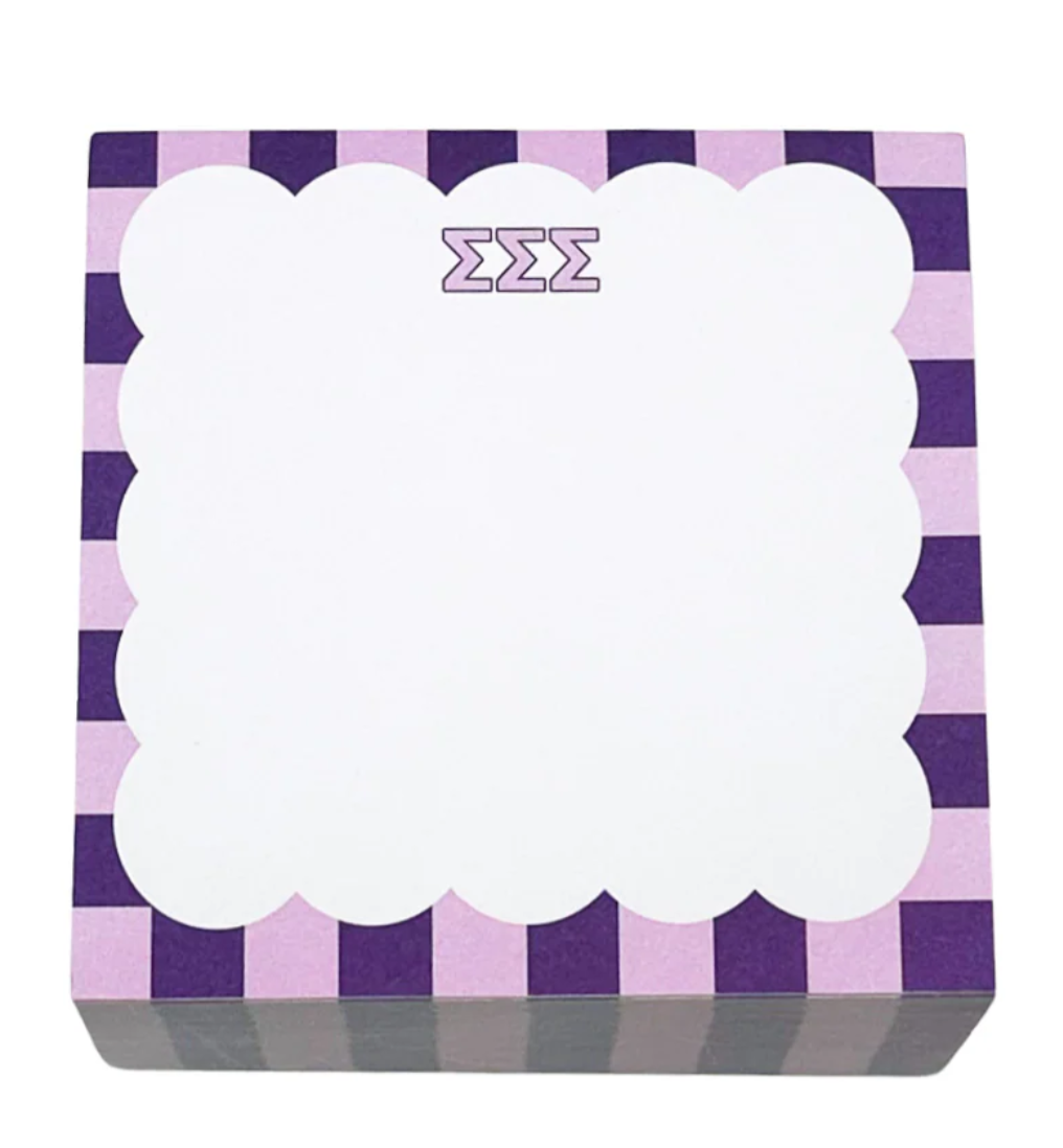 Scallop Sorority Note Cube – 4x4 Sticky Note Block