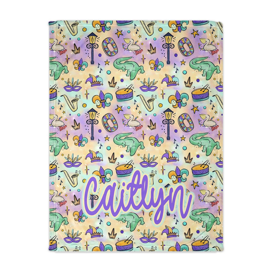 Mardi Gras Blanket - The Parade Print (Icons)