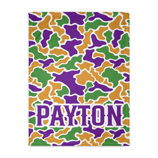Camo Mardi Gras Blanket