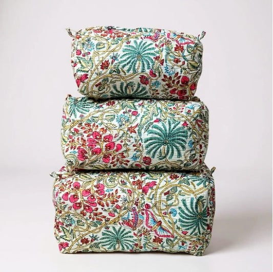 Quilted 3Pcs Toiletry Bags