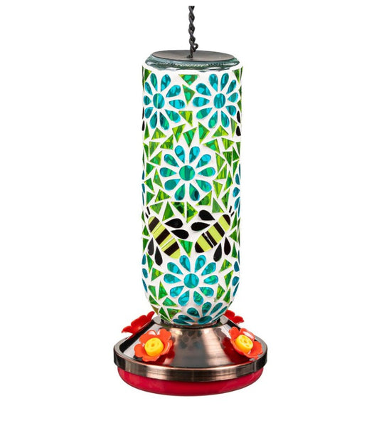 Mosaic Glass Hummingbird Feeder