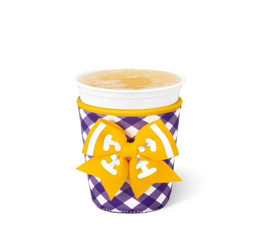 Purple & Gold Gingham  Iced Cop Coolie (Small)