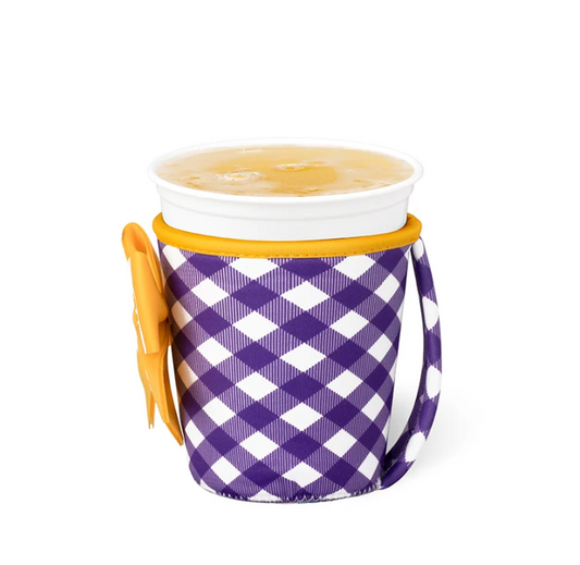 Purple & Gold Gingham  Iced Cop Coolie (Small)