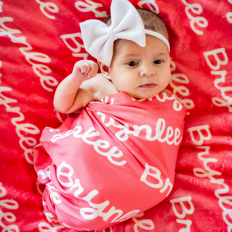 Baby Name Personalized Swaddle Blanket