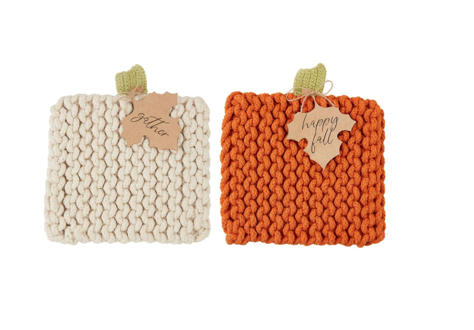 Pumpkin Knit Trivet