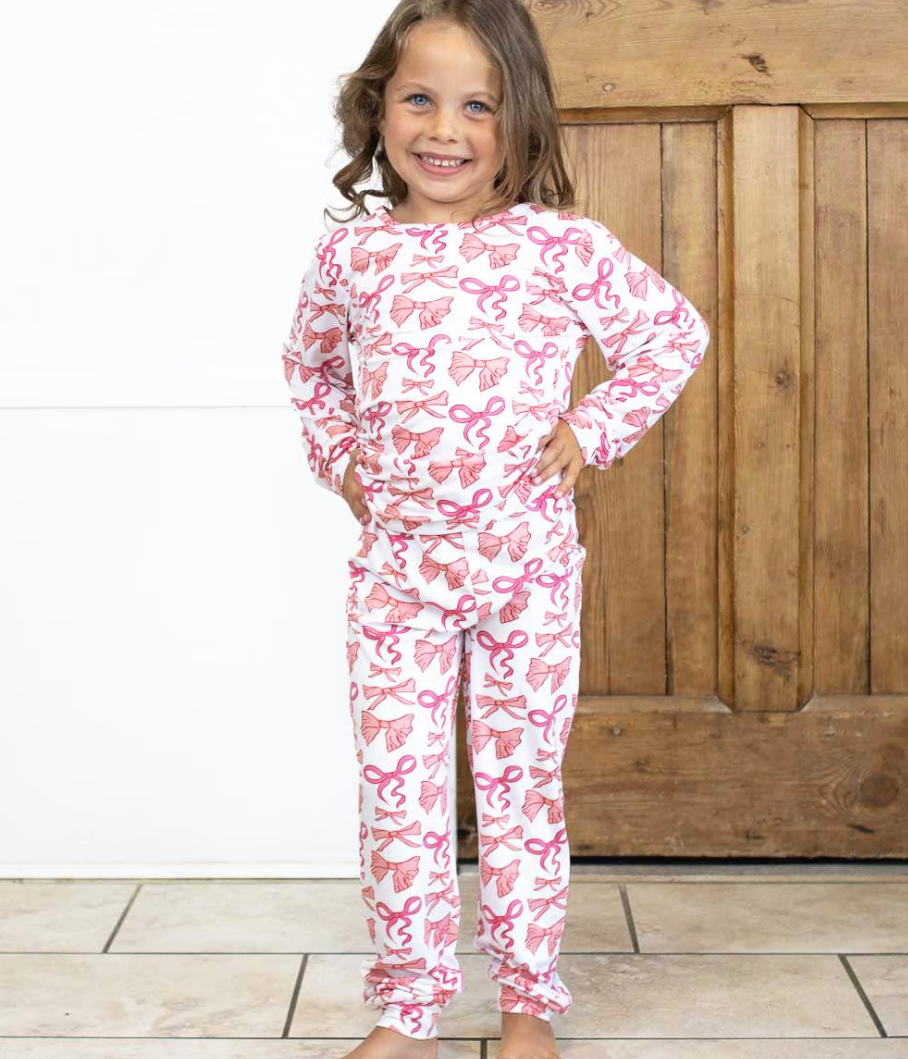 Sutton Bow Toddler Pajama Set