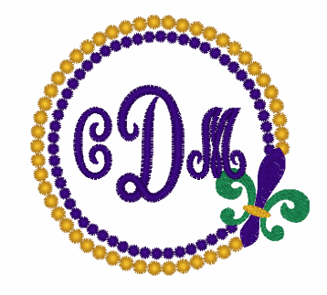 Mardi Gras Monogram Frame Embroidered Sweatshirt