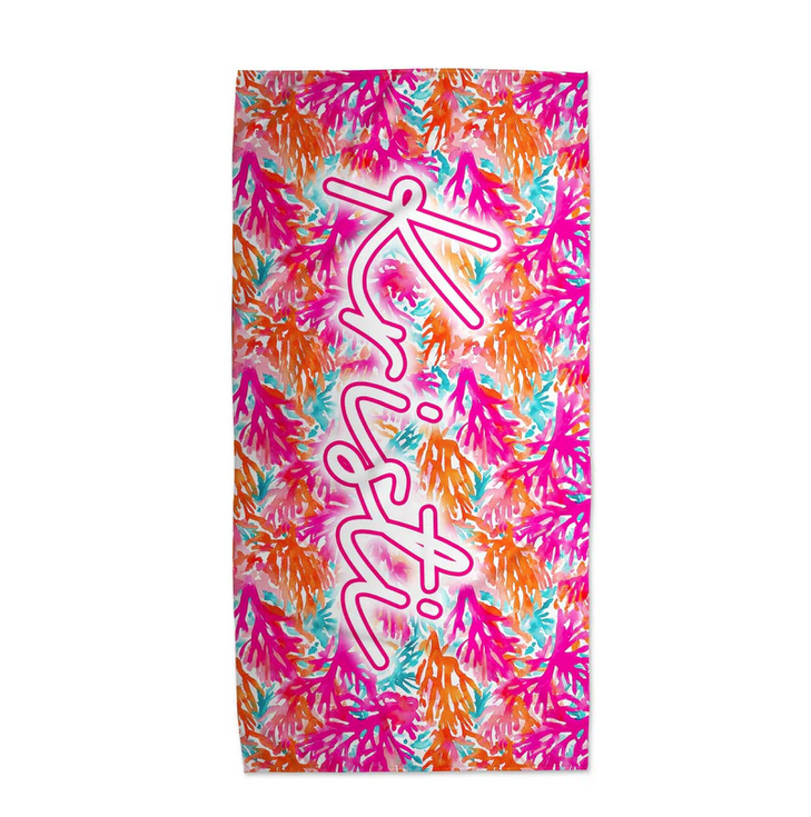 Colorful Coral Towel
