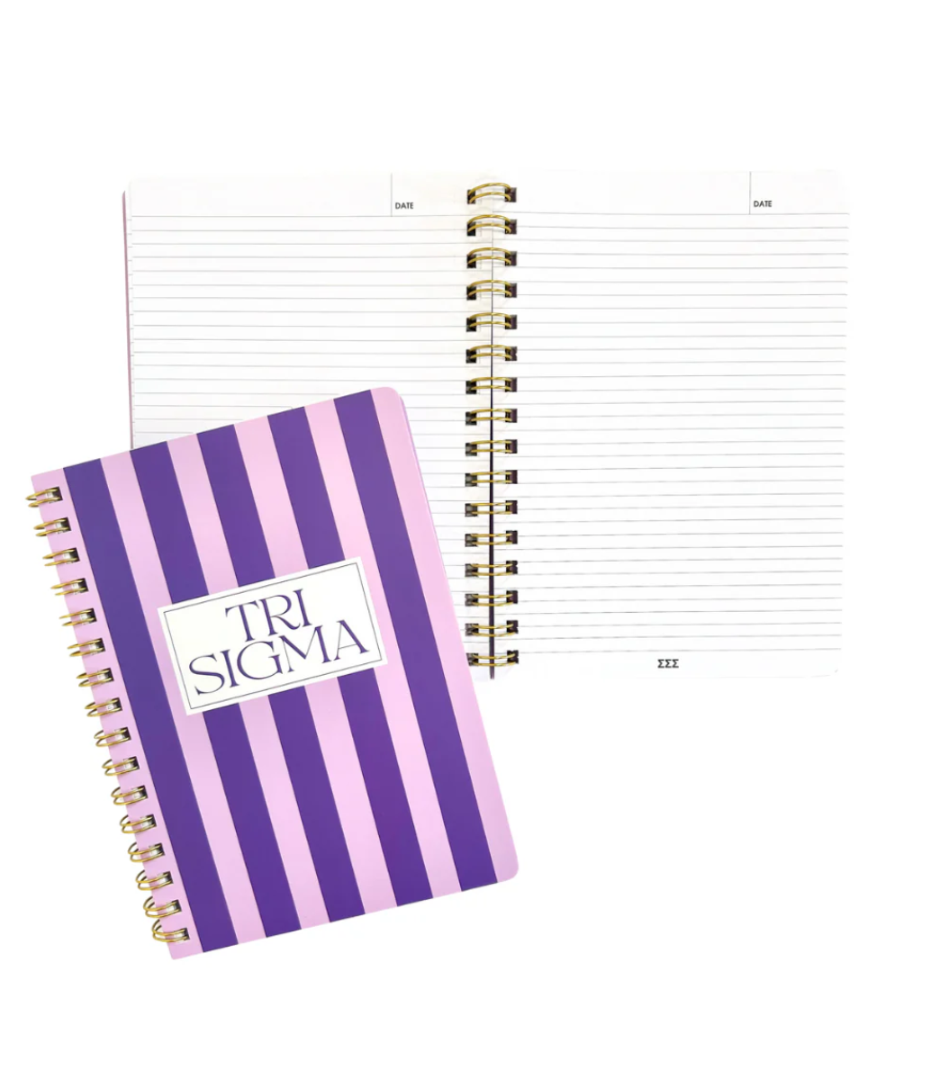 Stripe Sorority Notebook