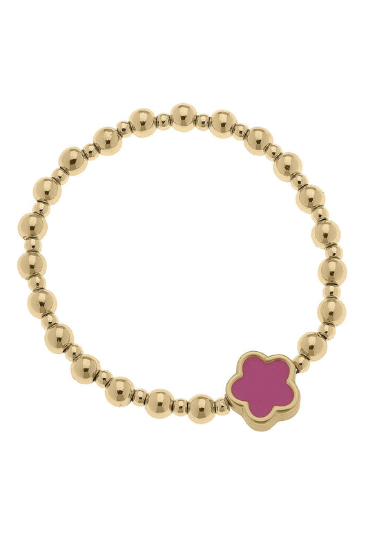 Molly Flower Children's Stretch Bracelet in Fuchsia