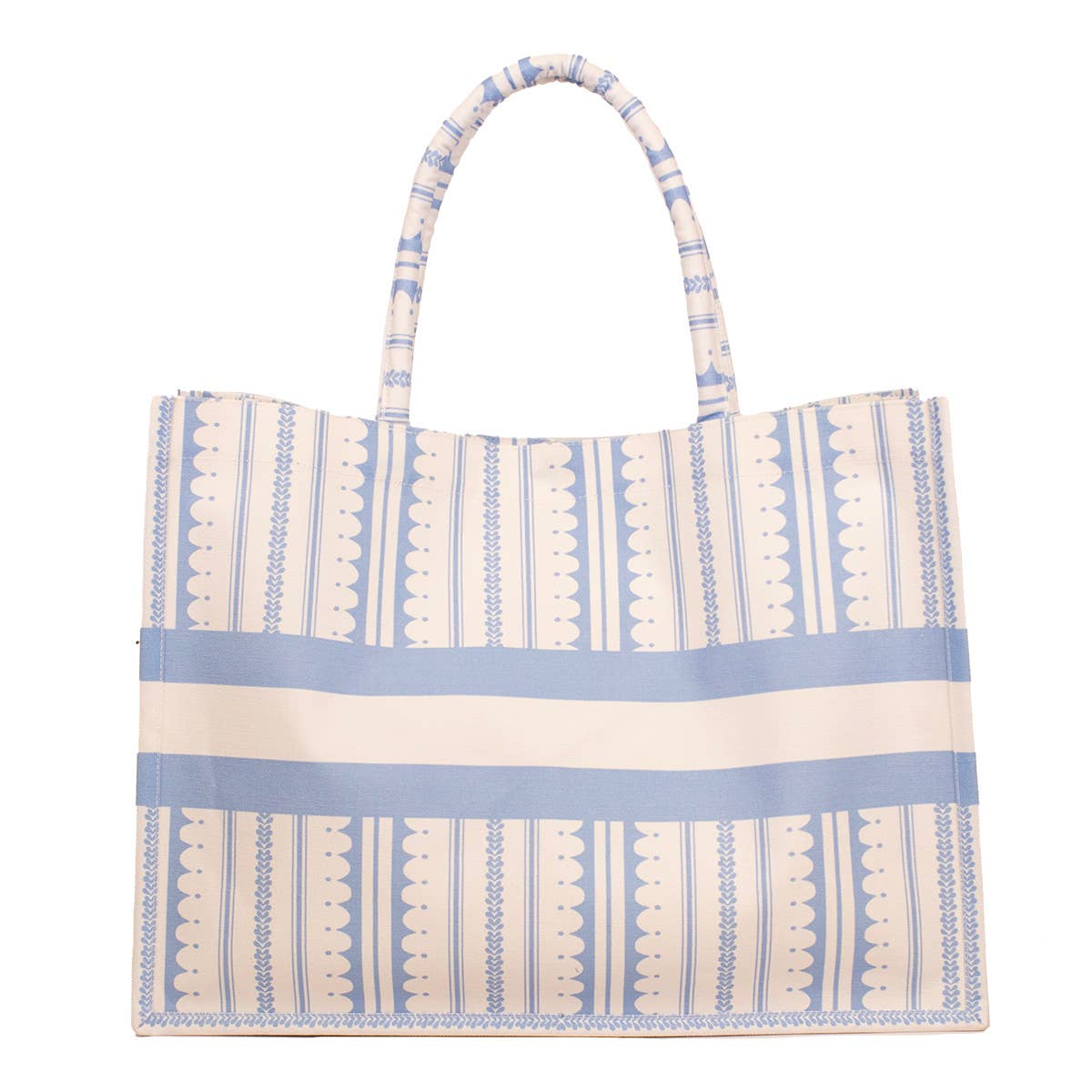 Chantilly Classic Tote  White & Blue